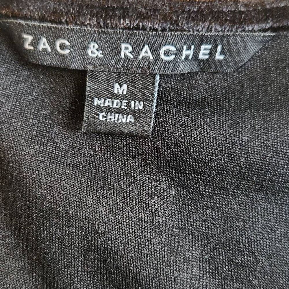 T40 Zac and Rachel black velour top withT Bell sleeves - Picture 9 of 9